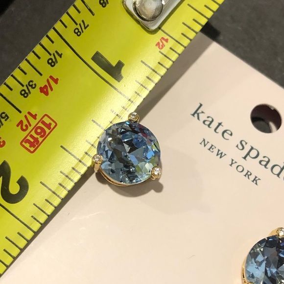 KATE SPADE Light Blue ‘Rise and Shine’ Blue and Gold Earrings - Picture 2 of 7